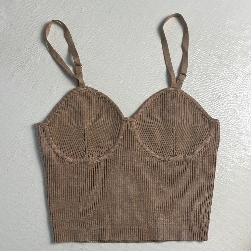 Coffee nude top